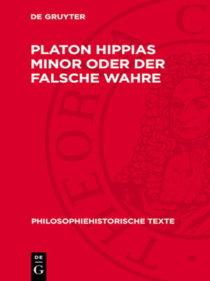 cover image of Platon Hippias Minor oder Der Falsche Wahre